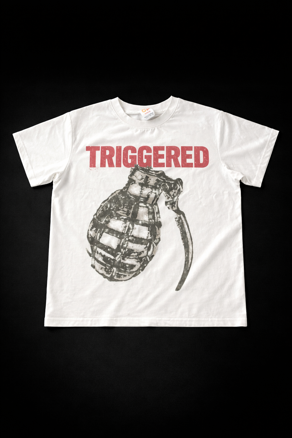 “Triggered” Two‑Tone Graphic Tee