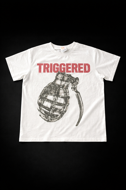 “Triggered” Two‑Tone Graphic Tee